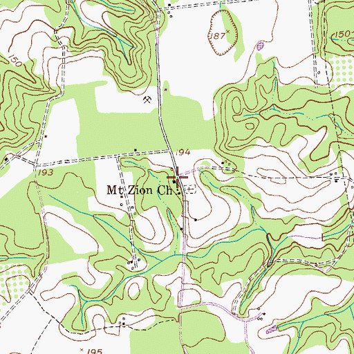 Topographic Map of Mount Zion School (historical), GA