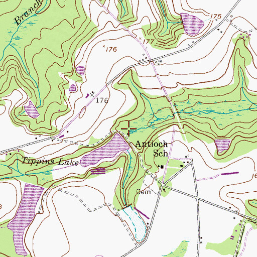 Topographic Map of Todd - Tippins Mill (historical), GA