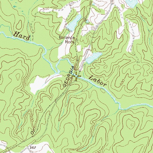Topographic Map of Boons Bridge, GA