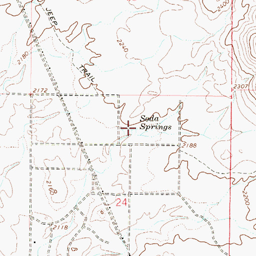Topographic Map of Soda Springs, AZ