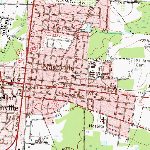 Topographic Map of Immanuel Baptist Church, GA