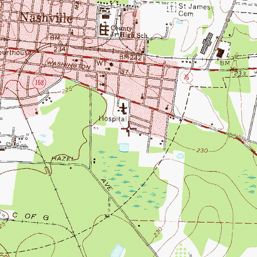 Topographic Map of Saint Marys Catholic Church, GA