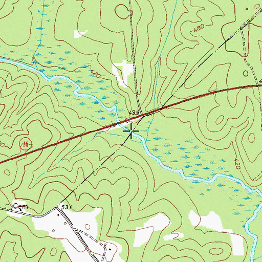 Topographic Map of Gammon Bridge (historical), GA