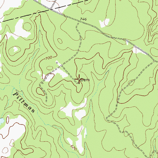 Topographic Map of Loyd Cemetery, GA