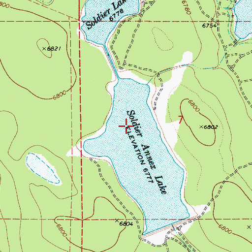 Topographic Map of Soldier Lake, AZ
