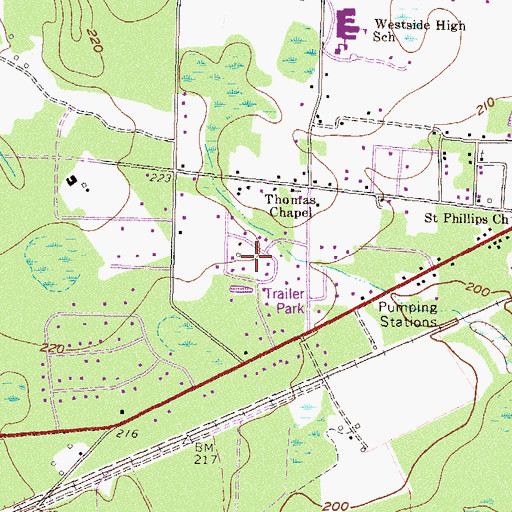 Topographic Map of Westwood Estates, GA