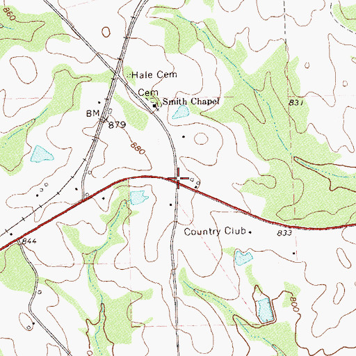 Topographic Map of Smiths Chapel, GA
