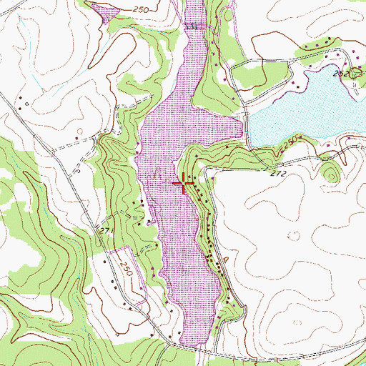 Topographic Map of Ben Hall Lake, GA