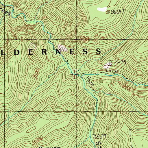 Topographic Map of South Fork Bear Wallow Creek, AZ