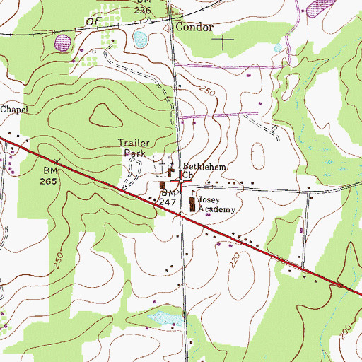 Topographic Map of Old Condor, GA