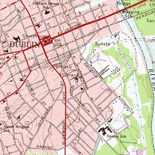 Topographic Map of Washington Street School (historical), GA