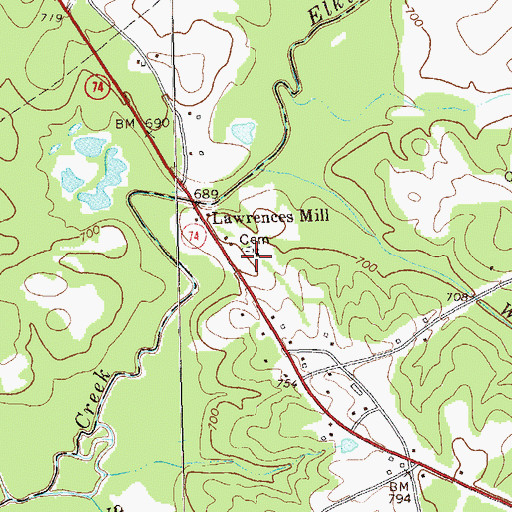 Topographic Map of Elkins Creek Church, GA