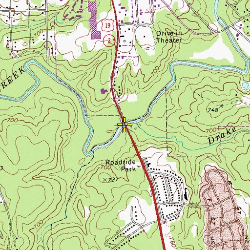 Topographic Map of Leon Smith Bridge, GA