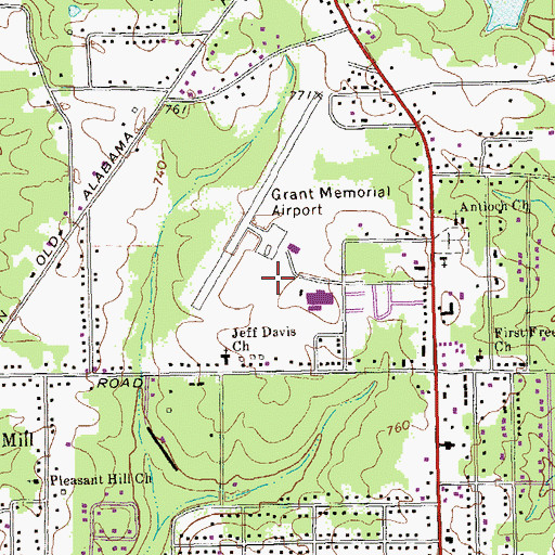 Topographic Map of Upson County Jail, GA