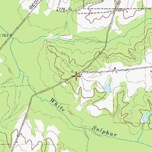 Topographic Map of Coplan-Perry Cemetery, GA