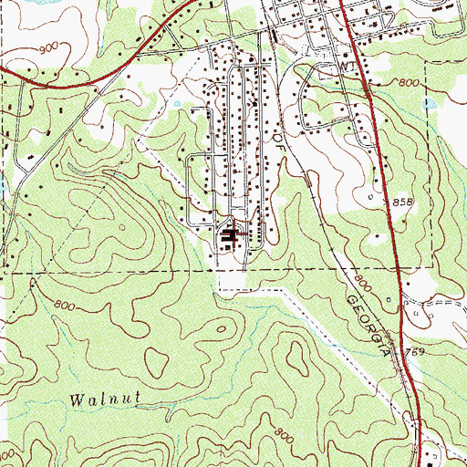 Topographic Map of Greenville Elementary School, GA