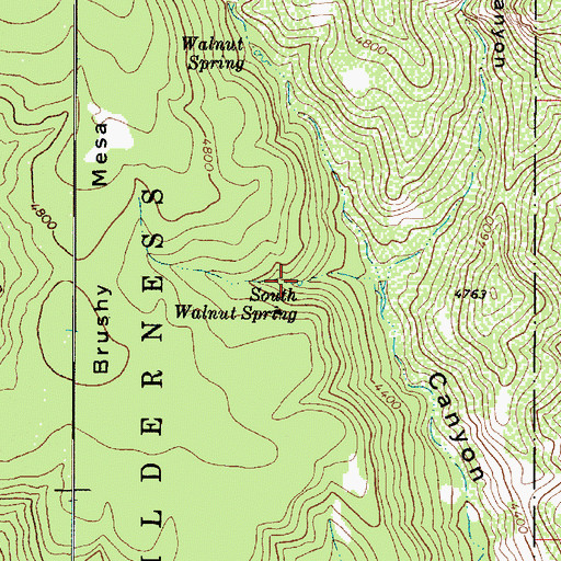Topographic Map of South Walnut Spring, AZ