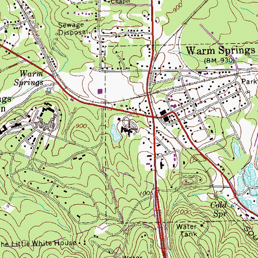 Topographic Map of Warm Springs Medical Center, GA