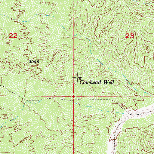 Topographic Map of Cowhead Well, AZ
