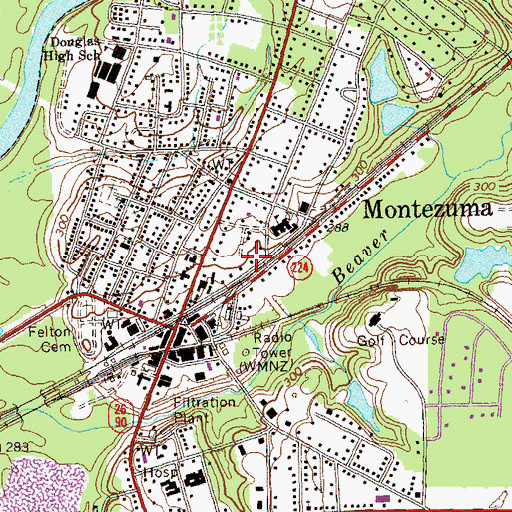 Topographic Map of Montezuma Fire Department Station 2, GA