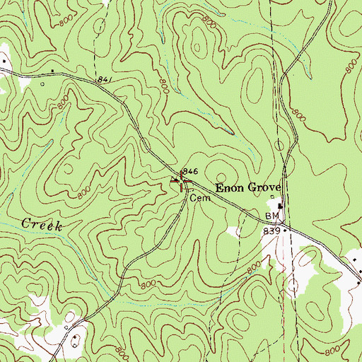 Topographic Map of Enon Grove School (historical), GA