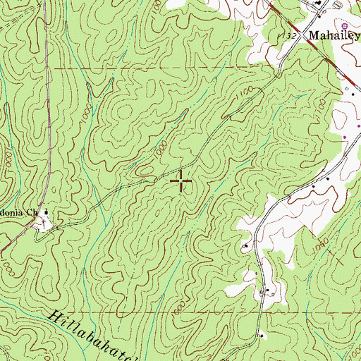 Topographic Map of Lancaster Cemetery, GA