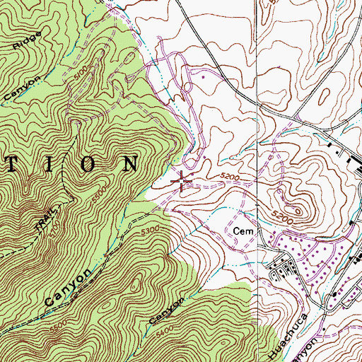 Topographic Map of Split Rock Canyon, AZ