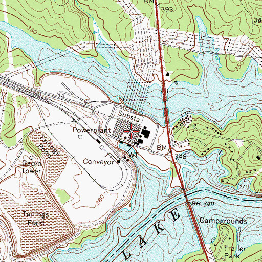 Topographic Map of Harllee Branch Power Plant, GA