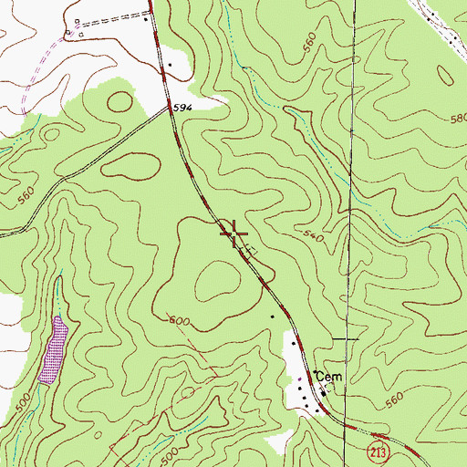 Topographic Map of Hearnville Academy (historical), GA