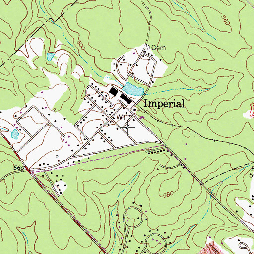Topographic Map of Imperial Church, GA