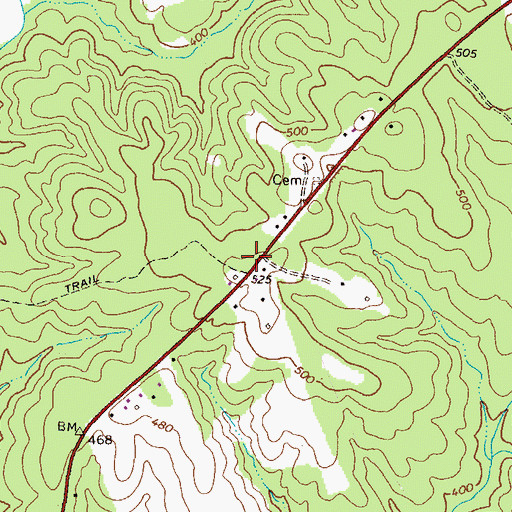 Topographic Map of Mission Church (historical), GA