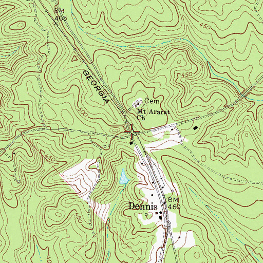 Topographic Map of Nona, GA