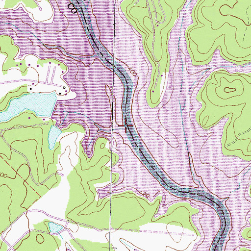 Topographic Map of Weaver Branch, GA