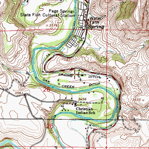 Topographic Map of Spring Ditch, AZ