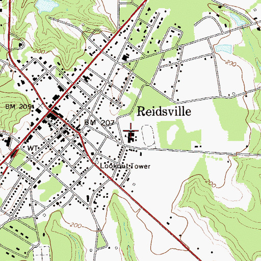 Topographic Map of Reidsville High School, GA