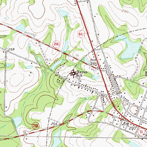 Topographic Map of Mary Hayes High School, GA