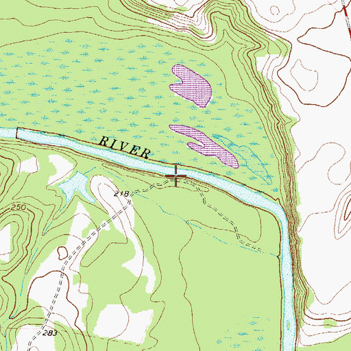 Topographic Map of Prichards Bluff, GA