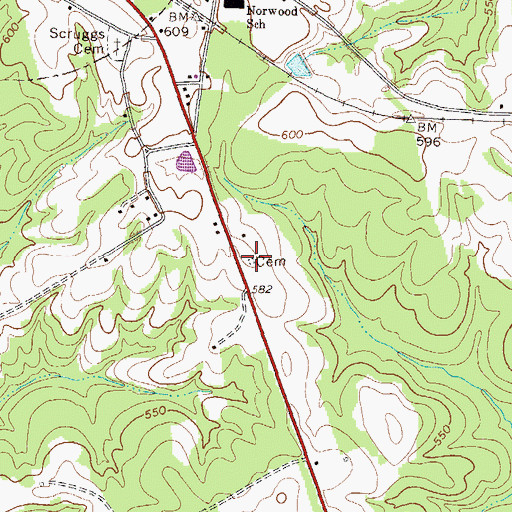 Topographic Map of Heath Cemetery, GA