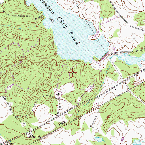 Topographic Map of Jane Ball Cemetery, GA