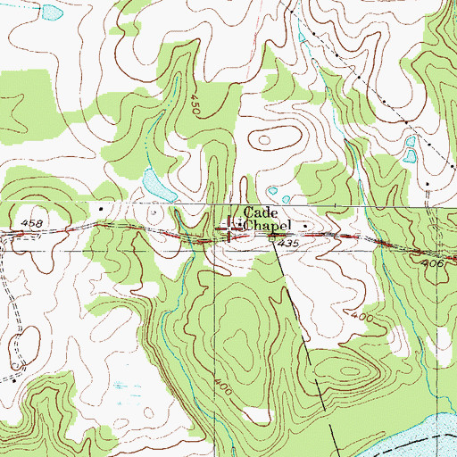 Topographic Map of Cades Chapel Baptist Cemetery, GA