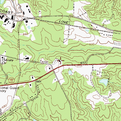 Topographic Map of Carlton Grove Church, GA
