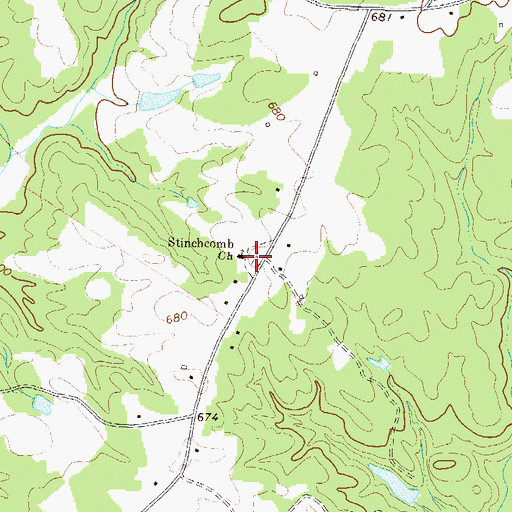 Topographic Map of Stinchcomb Cemetery, GA