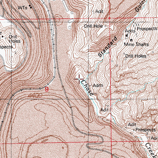 Topographic Map of Standard Gulch, AZ