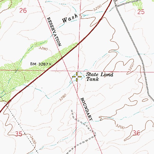 Topographic Map of State Land Tank, AZ