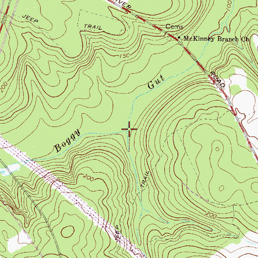 Topographic Map of Stewart Branch, GA