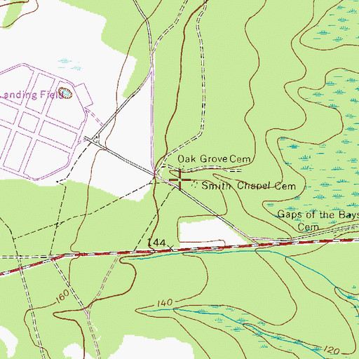 Topographic Map of Oak Grove School (historical), GA