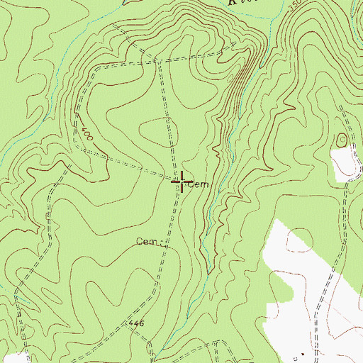 Topographic Map of Oak Grove Cemetery, GA