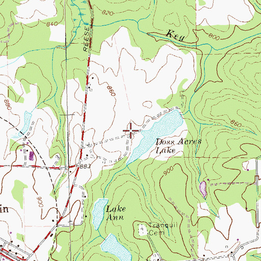Topographic Map of Jade Lake Village, GA