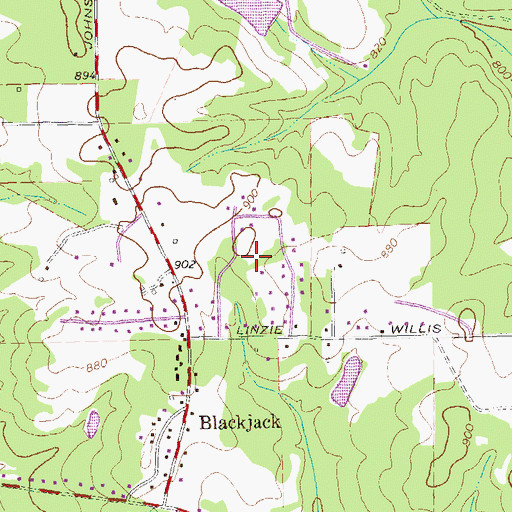 Topographic Map of Pope Hills Estate, GA