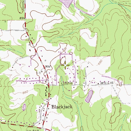 Topographic Map of Pope Hills Estate, GA